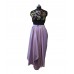 Lavender colorful machine embroidery blouse with black cut dana highlights. and lavender crepe - drape skirt.