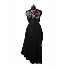 BLACK MULTI COLOR DRAPE ENSEMBLE