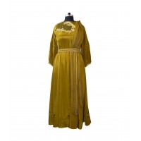 GOLDEN GREEN CROPPED ANARKALI