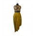 quintessential green crop top with half dhoti drape skirt