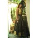 Black concept lehenga with alternate kali design, and a mix of gota and machine embroidered blouse ensemble, with a beautiful sheer black dupatta.