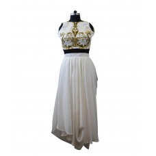 White drape skirt top