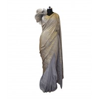 Grey powershoulder sari