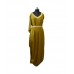 GOLDEN GREEN DRAPED DRESS