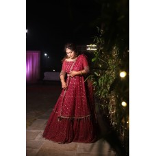 Maroon georgette lehenga