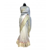 White net sari