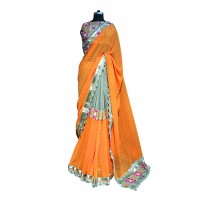 Orange 2 tone sari