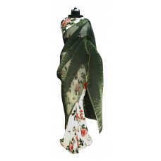 Green crush pallu sari