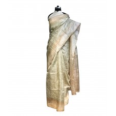 Beige silk sari