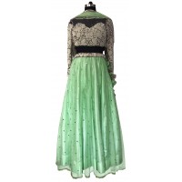 Green pearly affair Lehenga