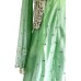 Mint lehenga with heavy pearl work blouse, and a net dupatta with scalloped embroidery