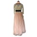 PINK lehenga with heavy pearl work, and a NET dupatta