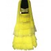 A beautiful Lemon lehenga, 5 tiered ruffeled skirt with 3d handcrafted blouse and high-low sleeves.