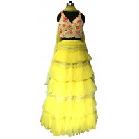 Lemon tiery- pearly Lehenga