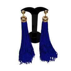 Blue tassel earrings