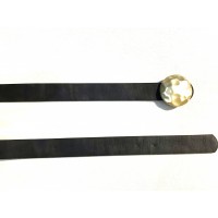 Designer Black Hammered Buckle Belt