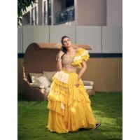 Beautiful Prachi Tehlan In Yellow tiery Lehenga