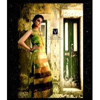 Stylysed green gradation striped kurti